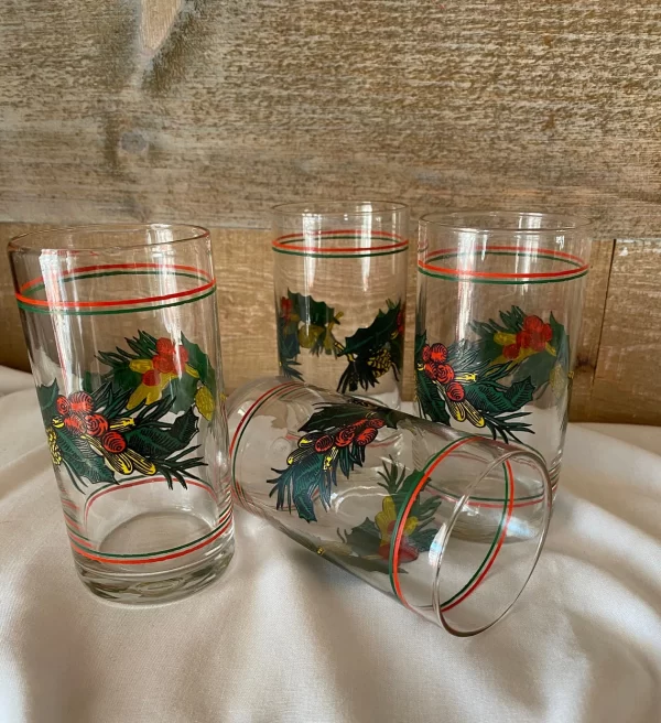 glass Christmas tumblers fancy tableware