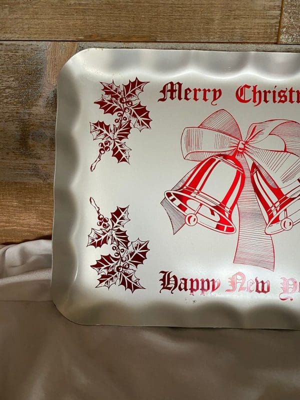 Christmas serving tray ruffle edge