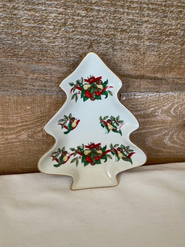 Vintage Christmas tree candy dish standing