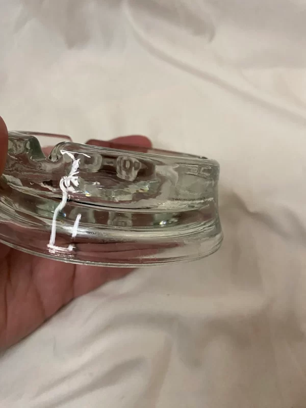 Glass ashtray vintage 1950s side view 1