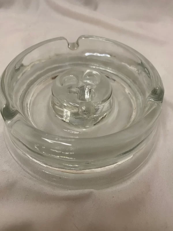 Glass ashtray vintage 1950s front view