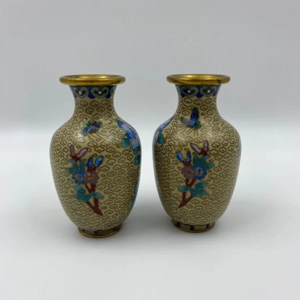 Japanese cloisonne vase pair