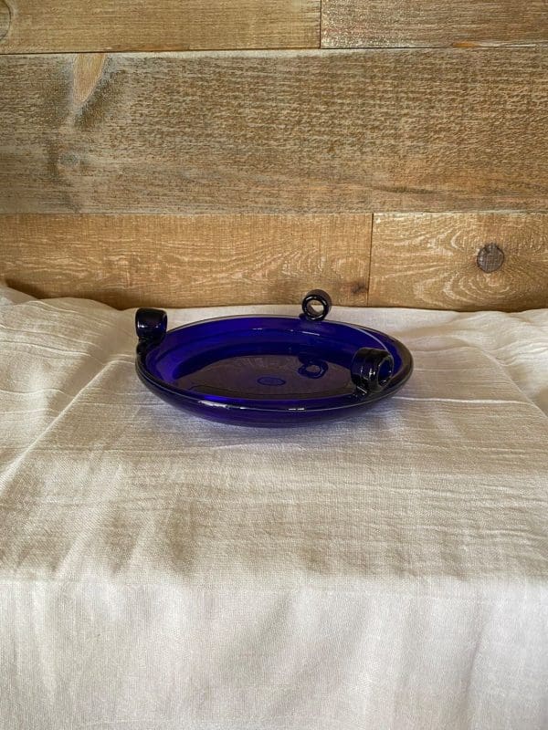 vintage cobalt blue ashtray zoomed out