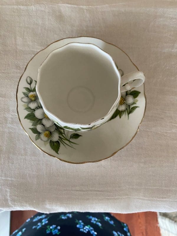 Colclough bone china tea cup and saucer set top view