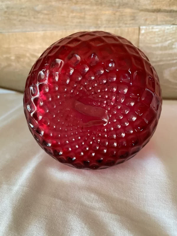 vintage cranberry glass vase bottom