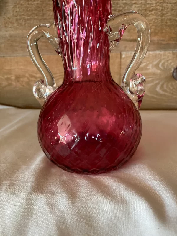 vintage cranberry glass vase base