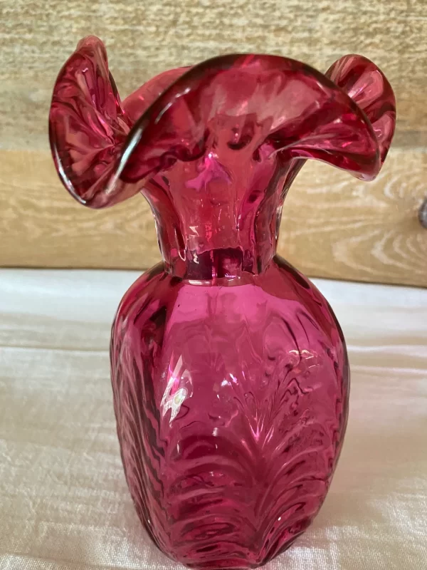 cranberry glass vase vintage should and neck