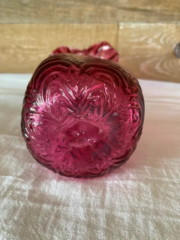 cranberry glass vase vintage bottom pontil