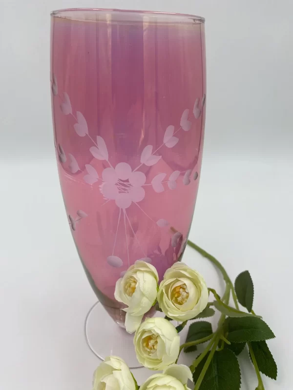 vintage pink glass vase