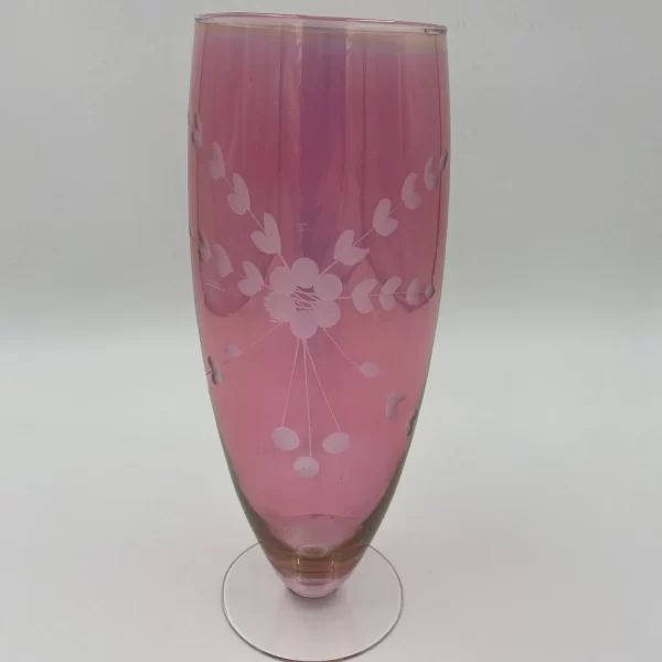 vintage pink glass vase close