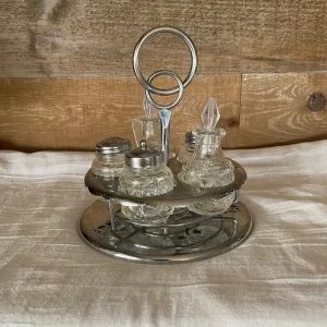 vintage cruet set five jars