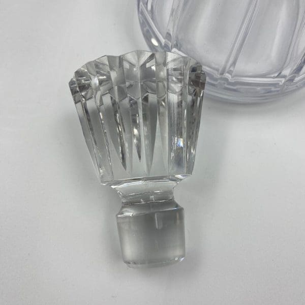 vintage crystal decanter set close of cut crystal stopper