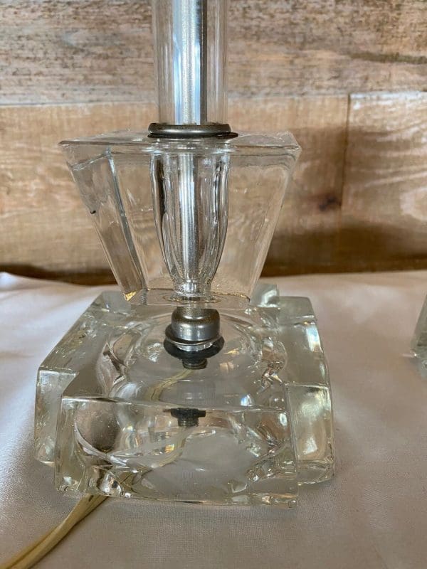 vintage crystal table lamps crystal base