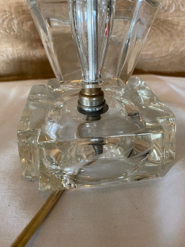 vintage crystal table lamps solid base