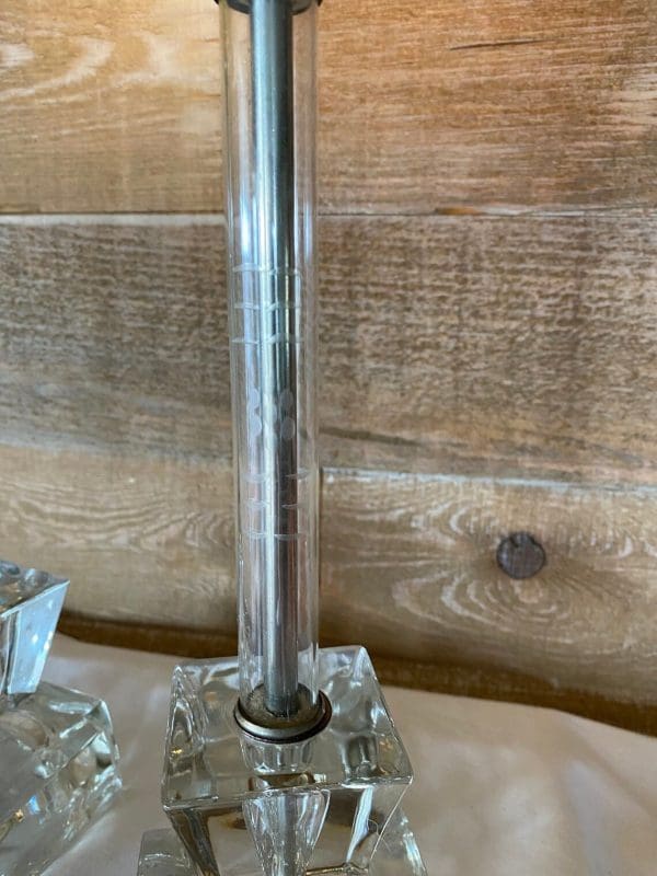 vintage crystal table lamps etched glass tube