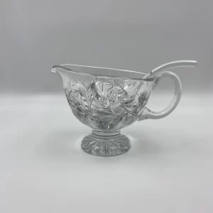 crystal gravy boat pinwheel cut with ladle