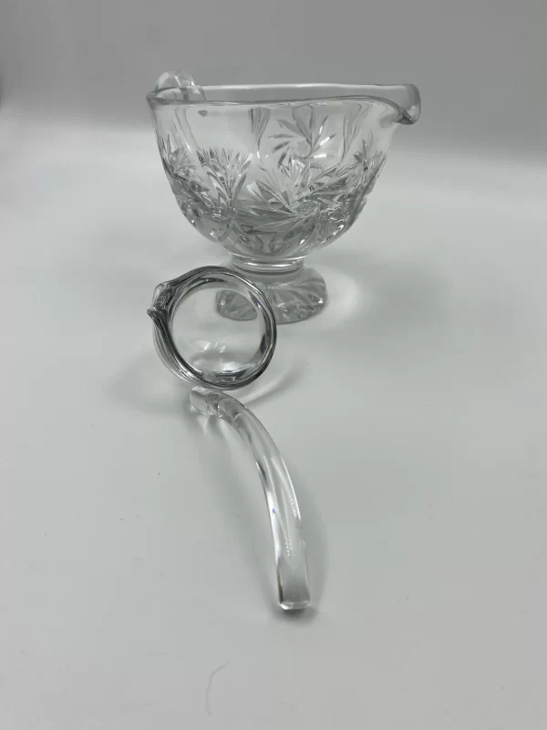 crystal gravy boat handle of ladle