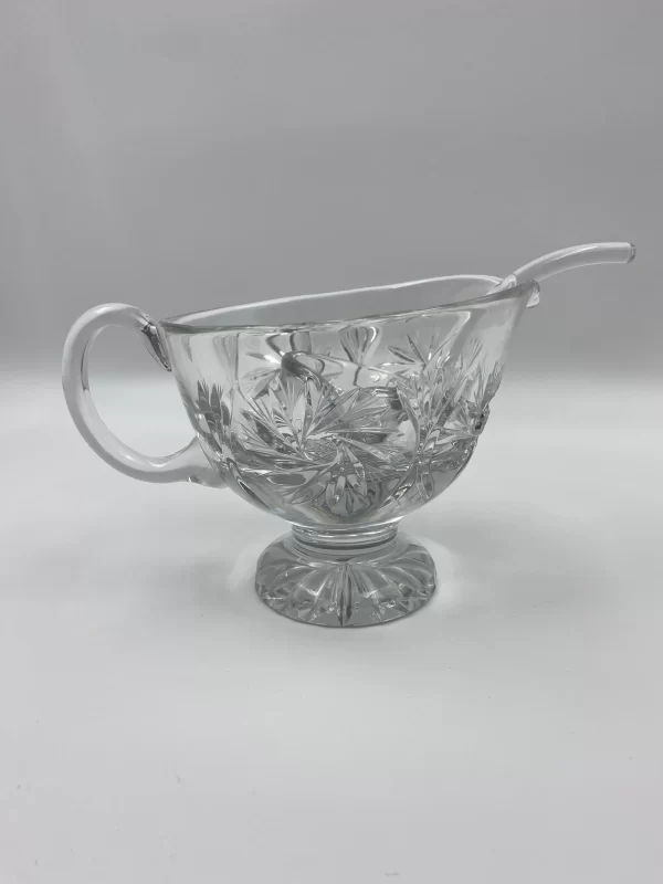 crystal gravy boat side