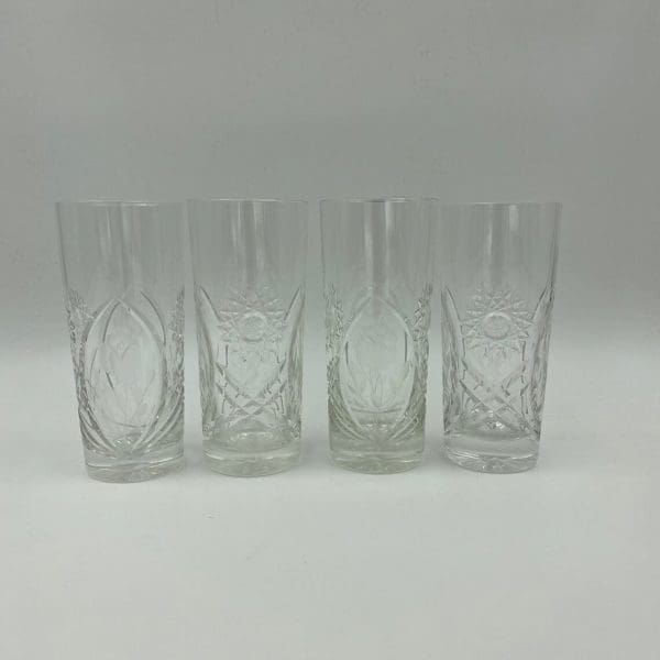 crystal drinking glasses etched rose