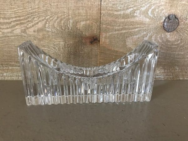 vintage crystal candle holder front