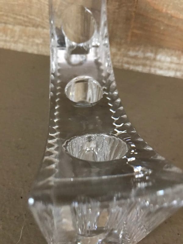 vintage crystal candle holder close of end