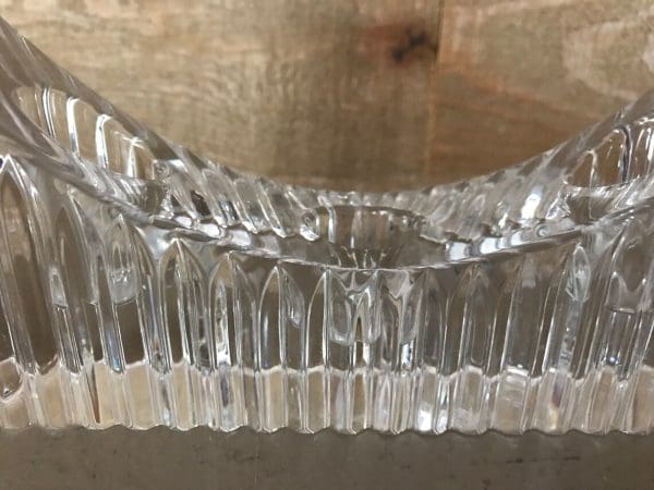 vintage crystal candle holder cut design