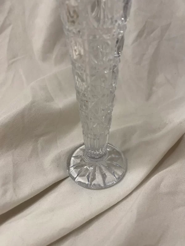 vintage cut glass bud vase base