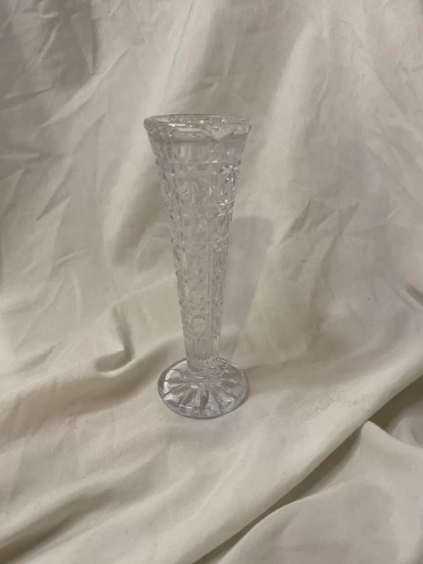 vintage cut glass bud vase display