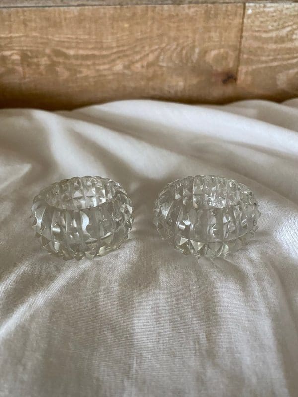 vintage salt cellar displayed cut glass pair