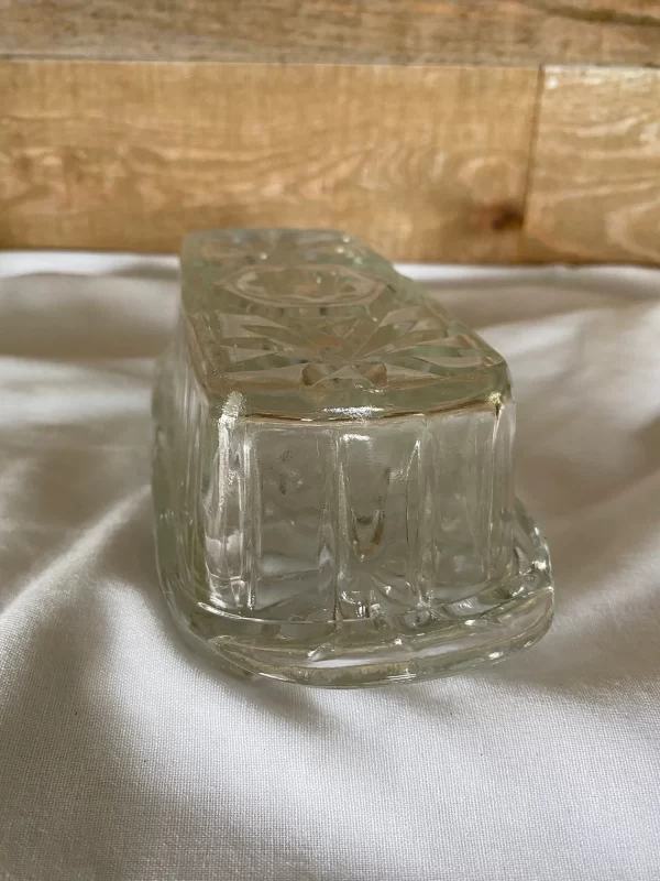 vintage cut glass butter dish end