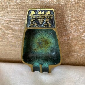 Dayagi ashtray vintage green and gold