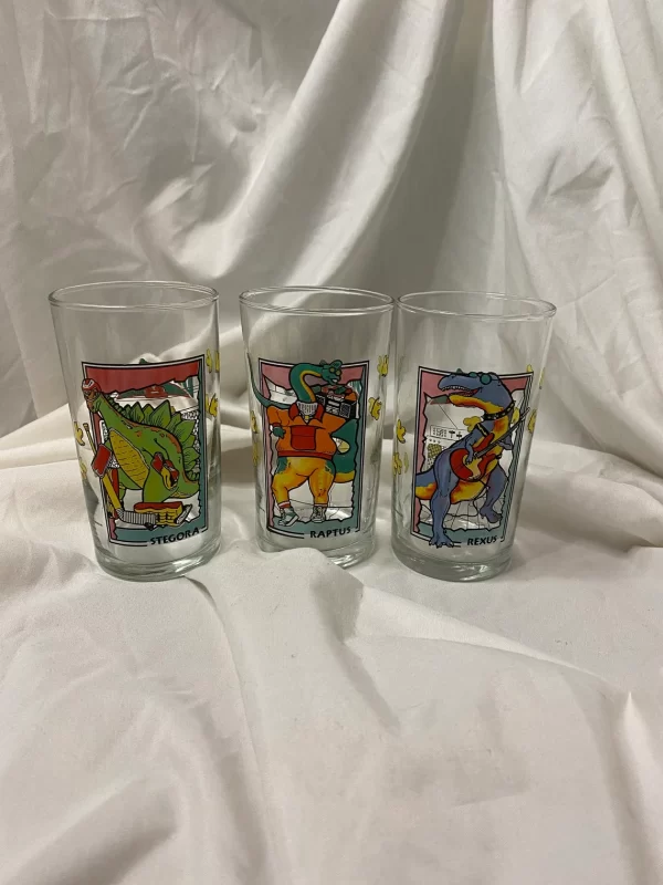 dinosaur drinking glasses front