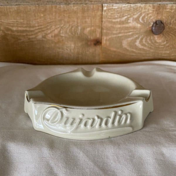 Vintage Dujardin ashtray white cream