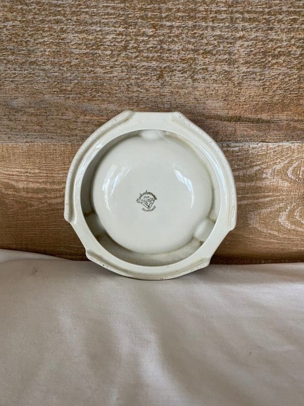 Vintage Dujardin ashtray white cream bottom