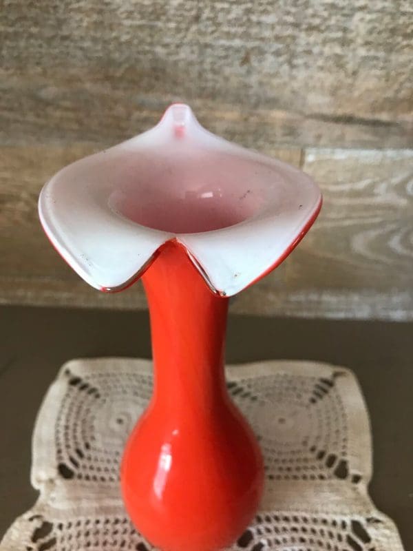 orange glass vase vintage top