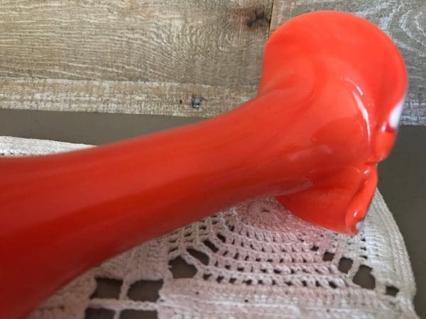 orange glass vase vintage neck