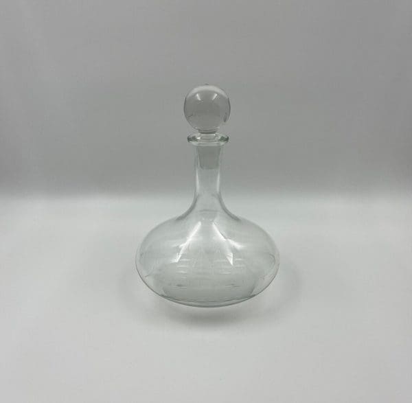 decanter with etched ship front