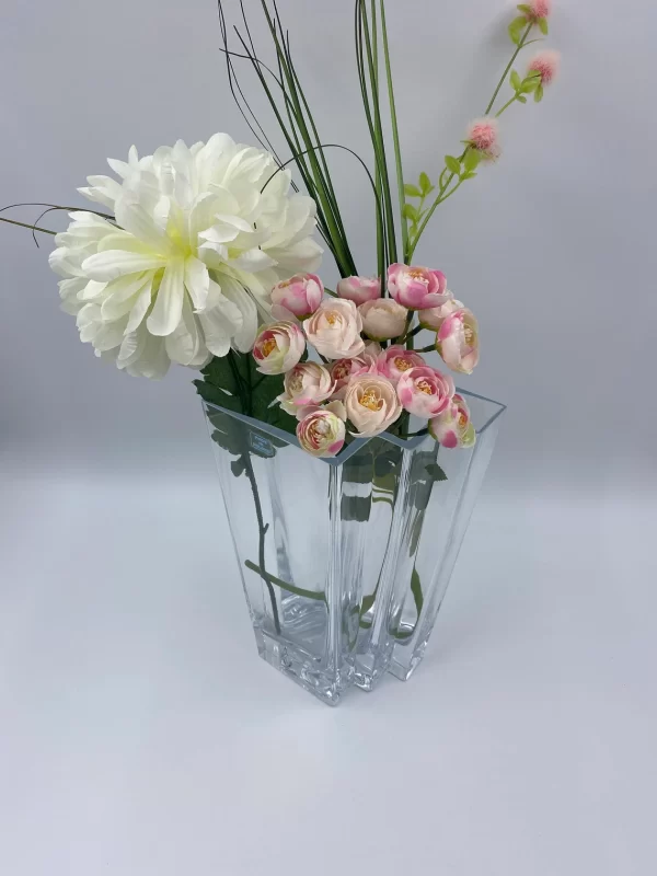 glass vase Poland with flowers