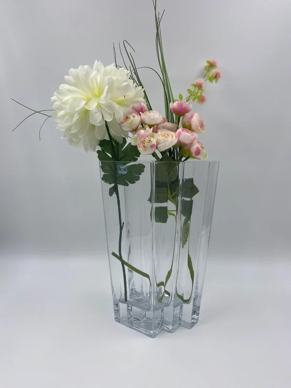 glass vase Poland displaying flowers