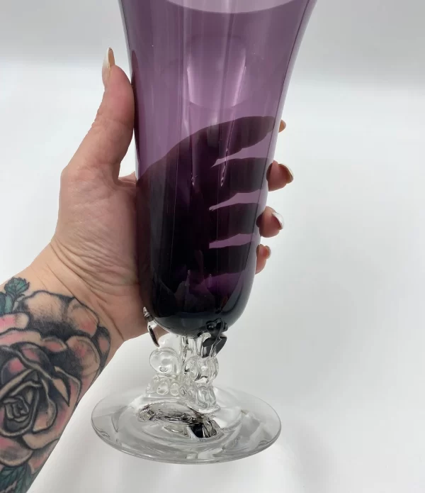 vintage fostoria vase hand comparison