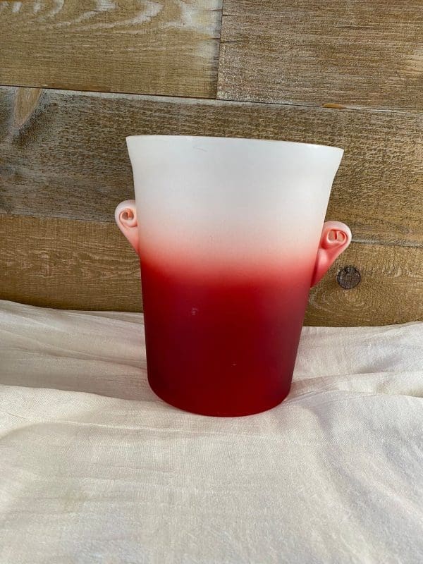 red glass vase vintage front