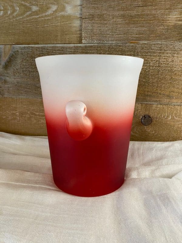 red glass vase vintage side