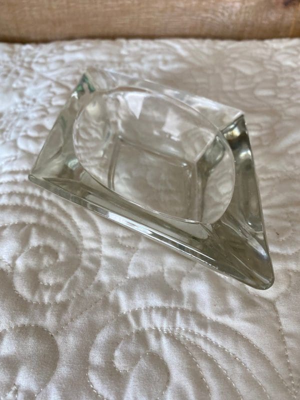 diamond shaped glass ashtray