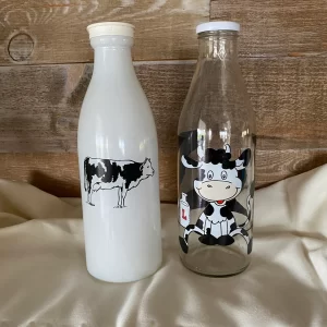 decorative milk bottles cow design