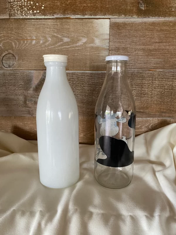 decorative milk bottles side