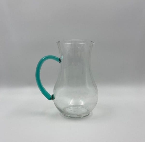 vintage glass water pitcher side