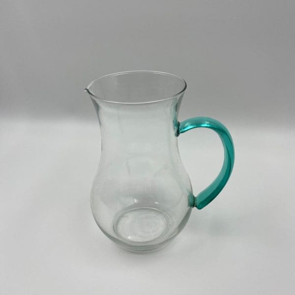 vintage glass water pitcher right side