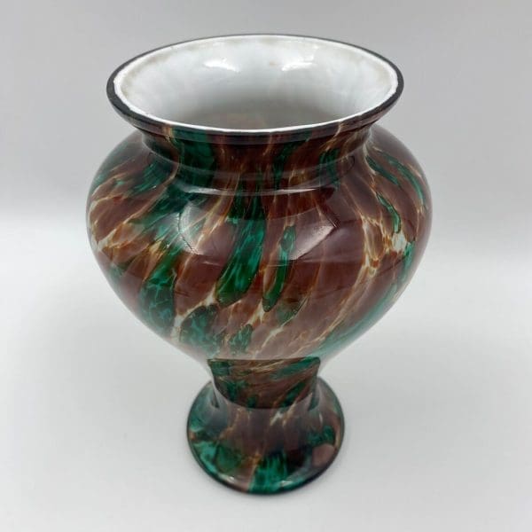 multicolor glass vase top angle