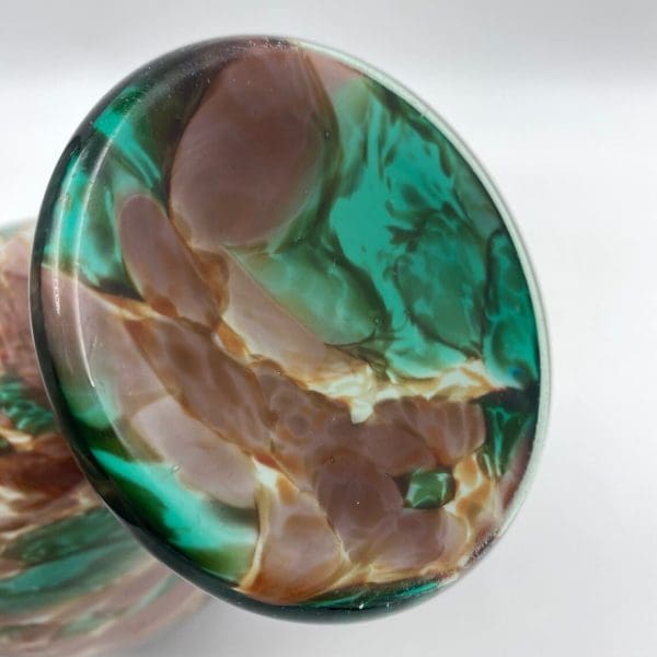 multicolor glass vase bottom