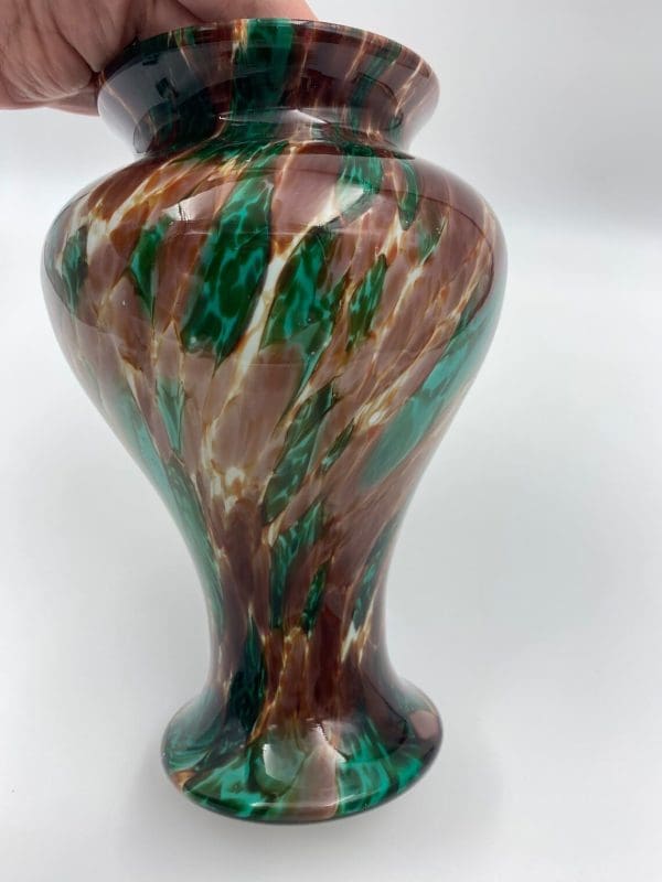 multicolor glass vase detail